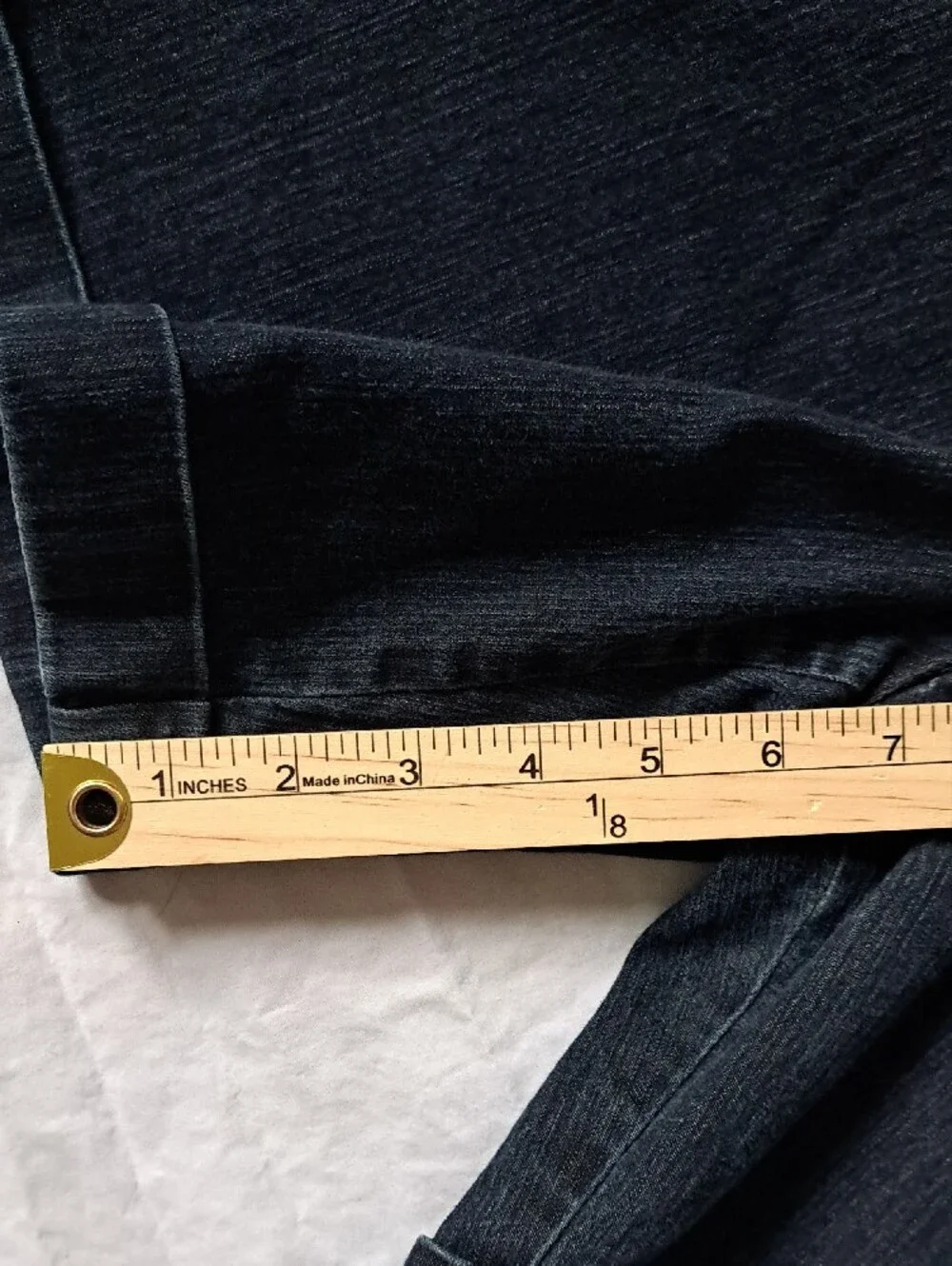 Indigo Dark Wash Button-Accent Denim Bermuda Shorts Chic Preppy Utility Size 12